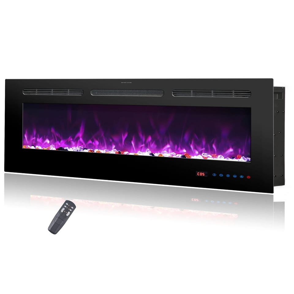 Luxstar 60-Inch Modern LED Electric Fireplace Heater Cheap Indoor with 1500W, product photo