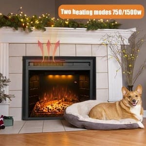 Luxstar 25 Inch Modern Decorative Electric Fireplace Insert for Household Use, product photo