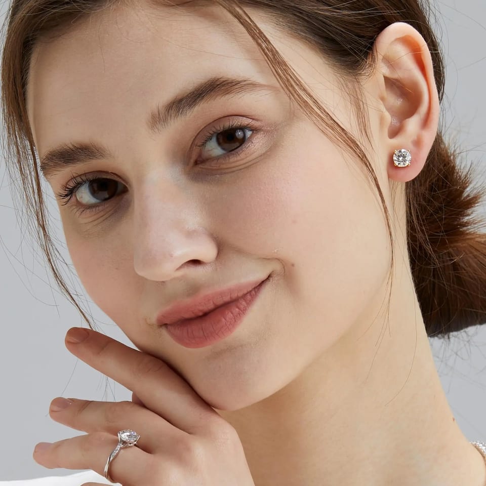 USA 2CT 1CT Diamond Test Passed S925 GRA VVS Moissanite Stud Men Hiphop Gift, product photo