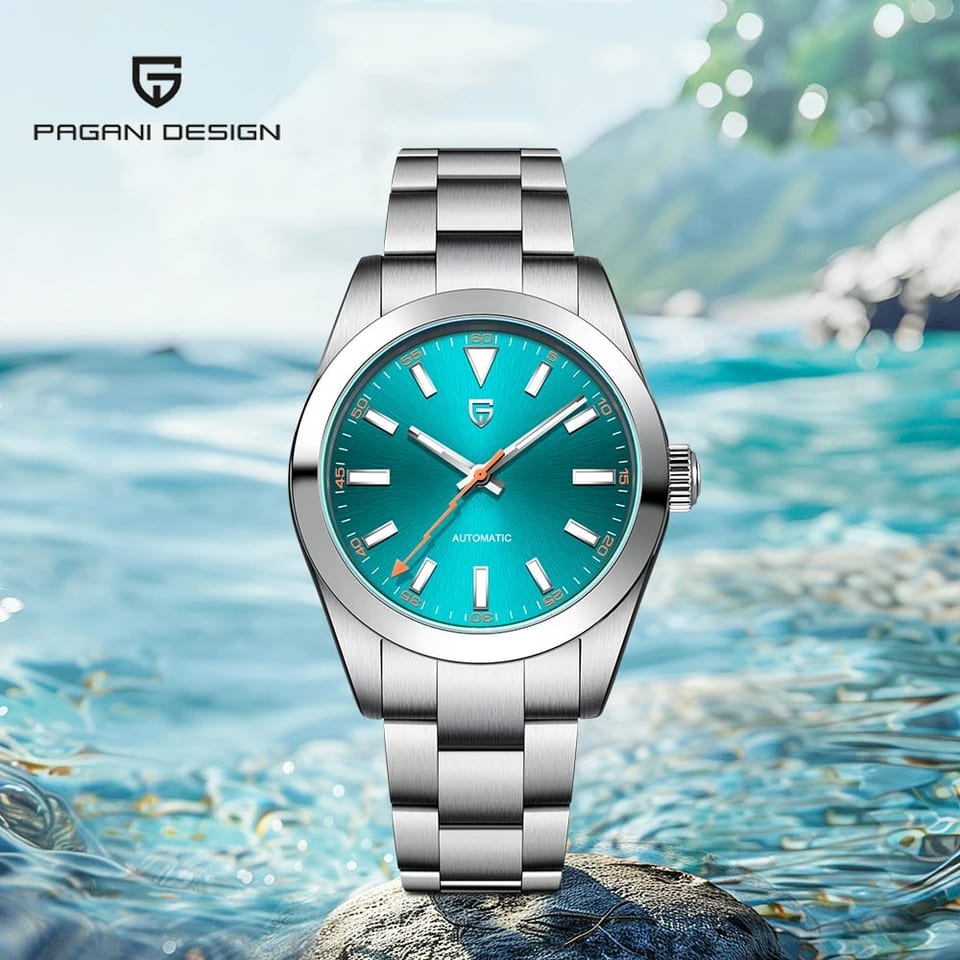 PAGANI DESIGN Men's Watches Luxury Automatic Watch for Men Green Glass, product photo