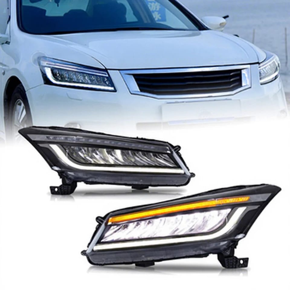 HCMOTIONZ Car Front Lamps Start Animation 2008-2012 8th Gen Blue Light DRL Full, product photo