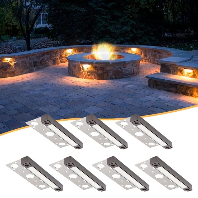 USA Warehouse Low Voltage Led Retaining Wall Stone Lights Outdoor Garden Paver, product photo