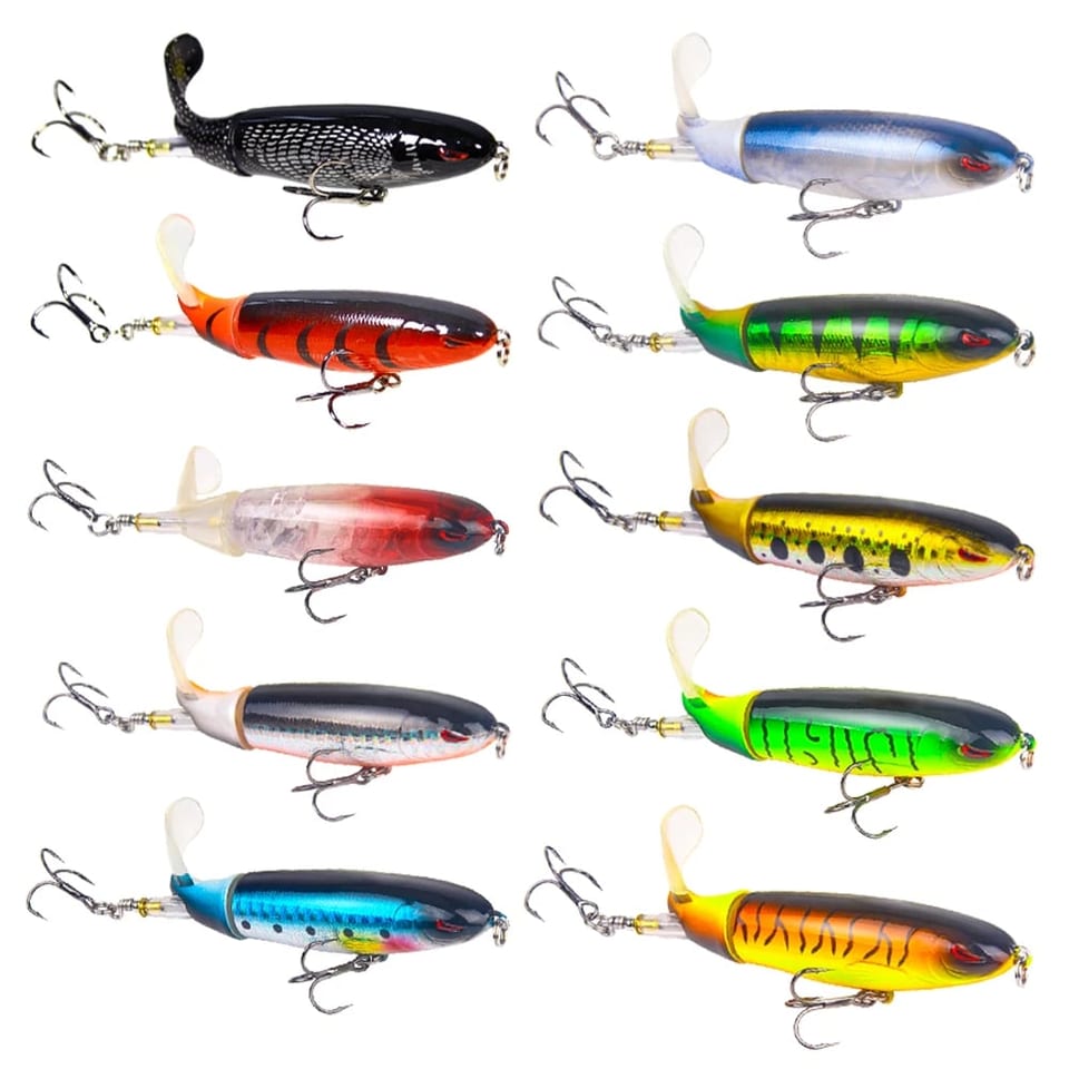 20pcs/set 13g/35g Topwater Fishing Lures Set of 20 Popper Bait with 3D Eyes ABS, product photo