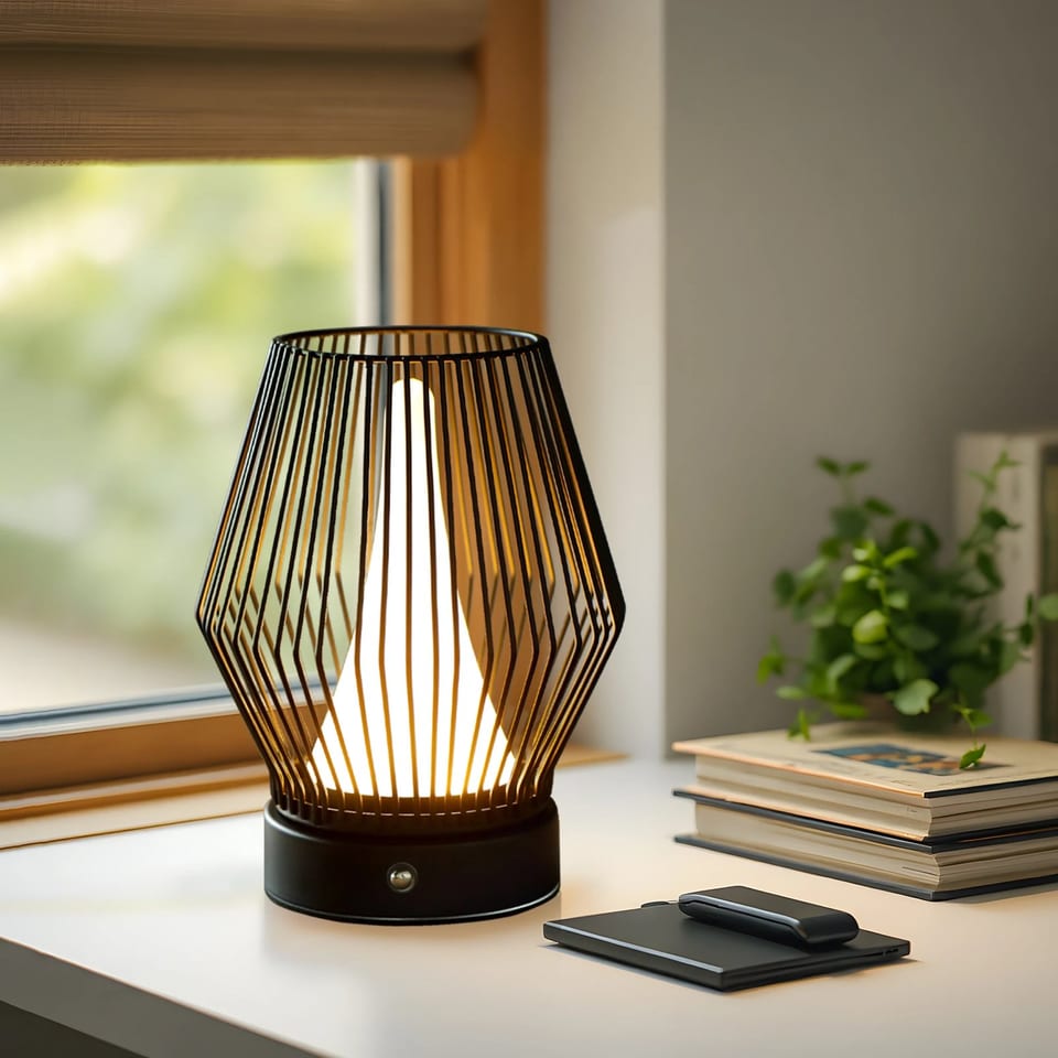 Cordless Table Lamp Indoor USB Rechargeable Bedside Reading Lamp Dimmable 3, product photo