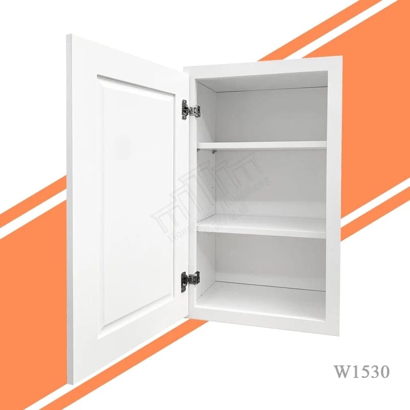 Easy to Assemble W1530 Soft Close Wall Storage Cabinets Flat Pack Single Door, product photo