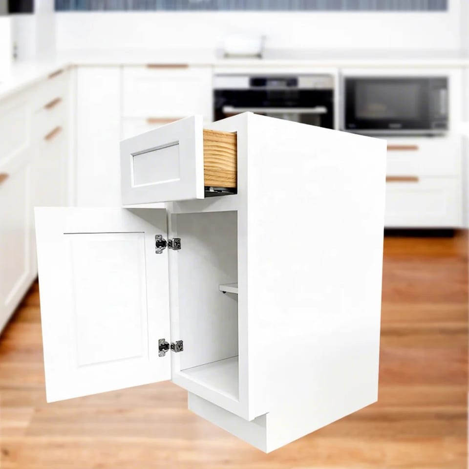 USA Remodeling Kitchen Cabinets B09-B21 White Wooden Cabinets Upgrading Kitchen, product photo