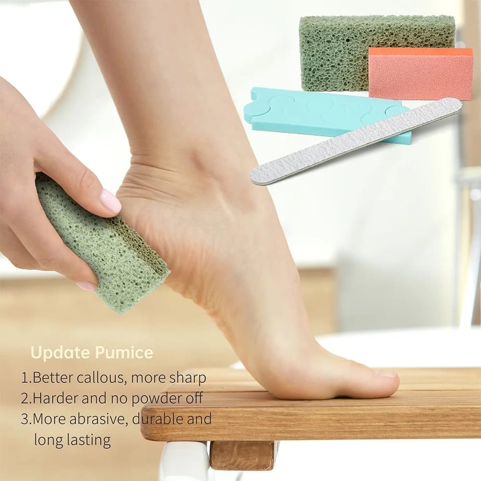 USA 400 Sets/Case 4 in 1 Nail File Buffer Toe Separator New Sharper Pumice, product photo