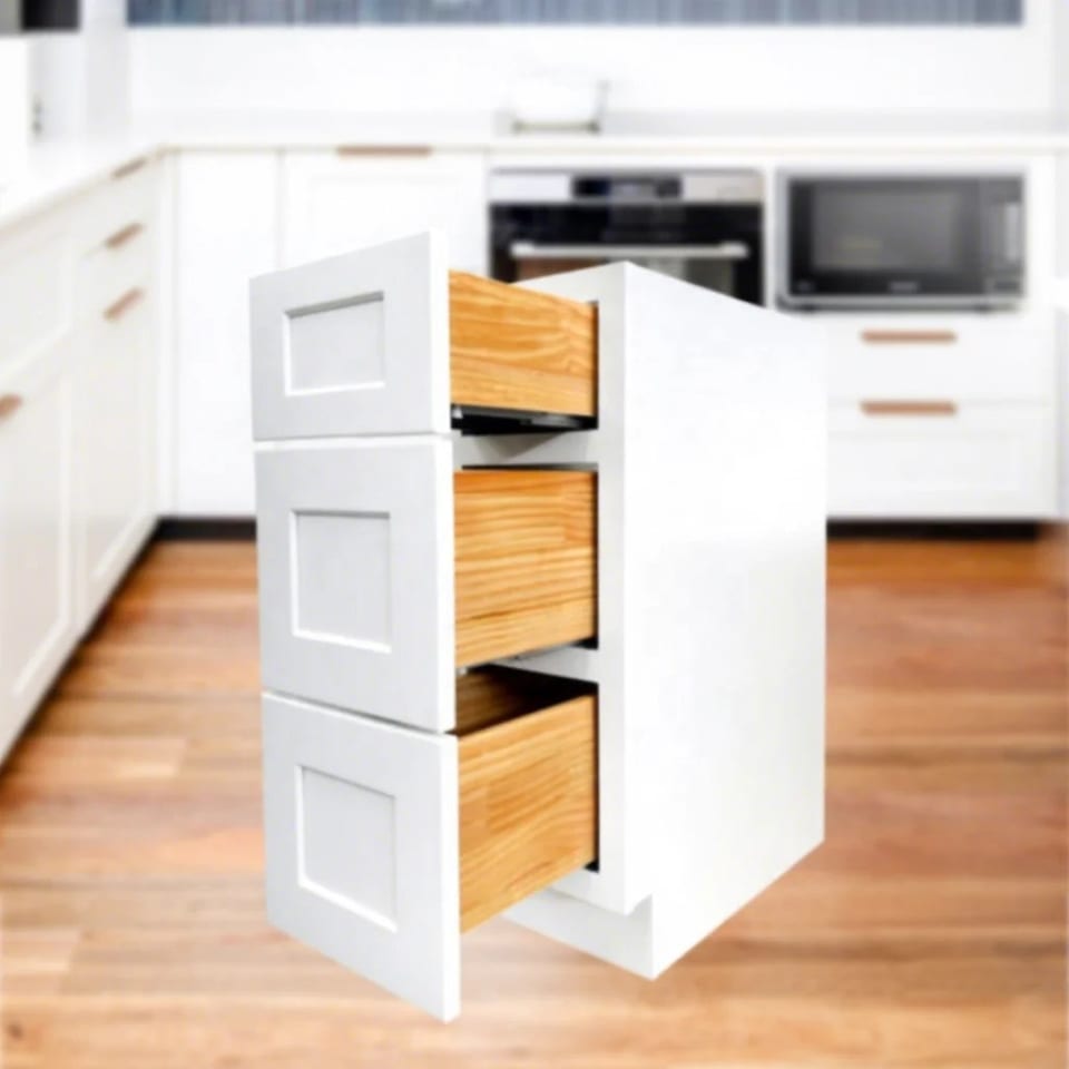 DB12-DB36 Durable Solid Wood Kitchen Cabinets White Kitchen Base Cabinets With, product photo
