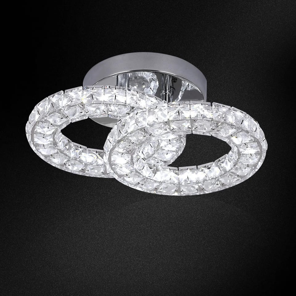 US Warehouse Changeable 3 Colors Fixtures Lamp 18W Bedroom 2 Rings Led Surface, product photo