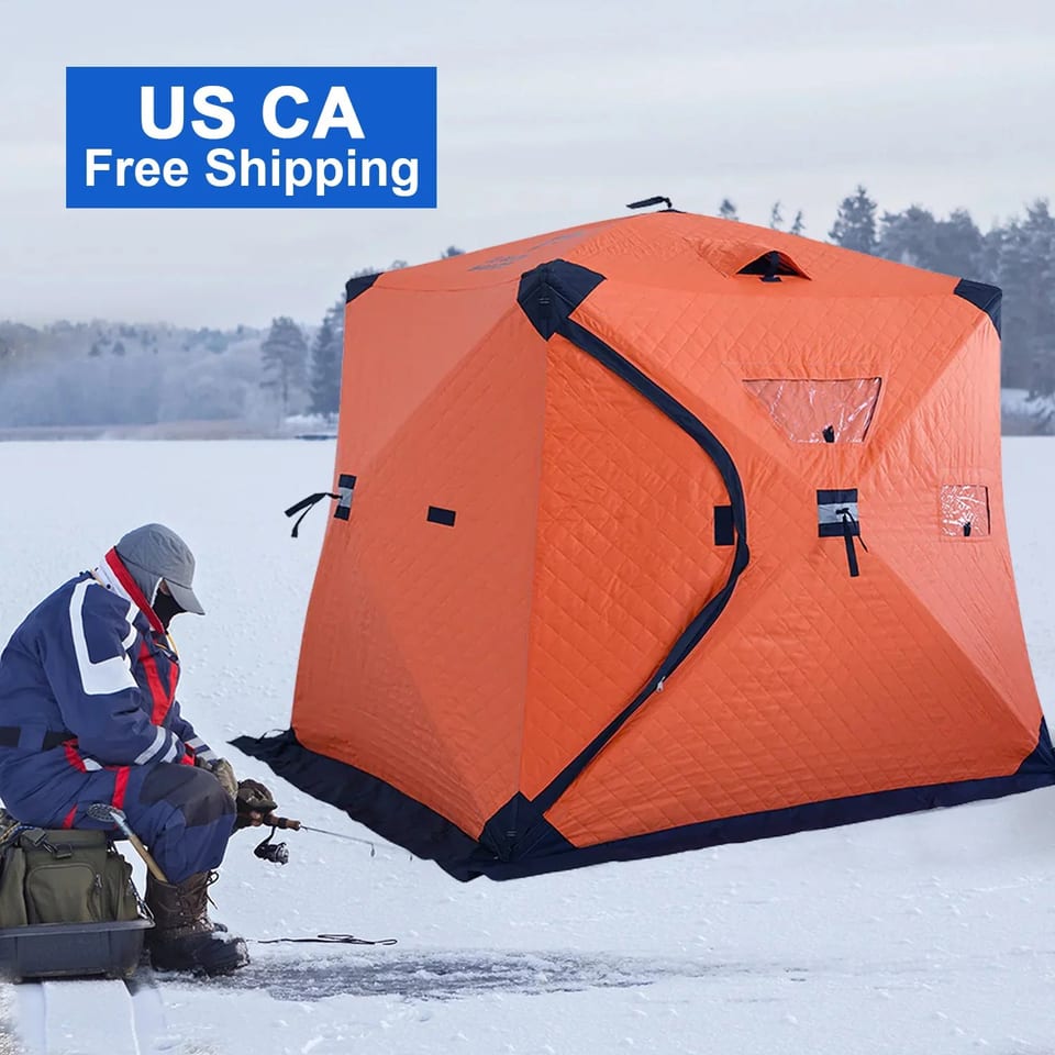 US CA Factory Supply Carp Ice Fishing Tent 6sides Winter Fishing Bivvy Tent Pop, product photo