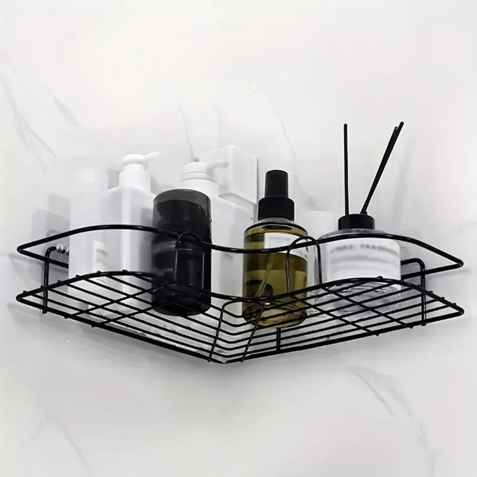 Commodity Shelf 2pcs Wall Mounted Bathroom Shelf, Shower Caddy Rack, No, product photo