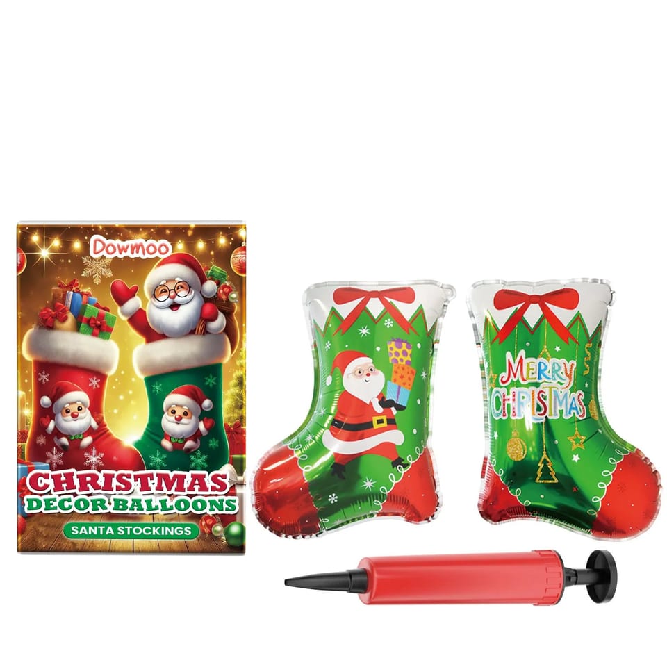 Dowmoo Christmas Balloons Set Standing Santa Claus & Reindeer with Christmas, product photo