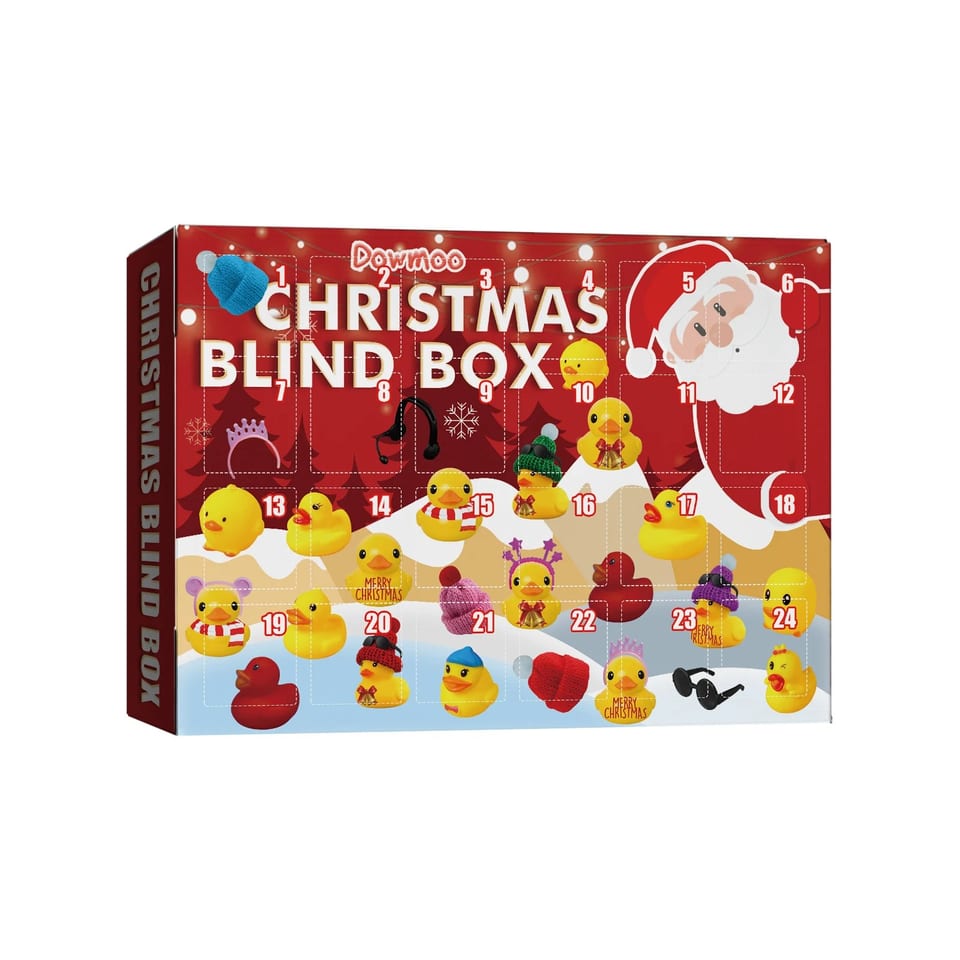Dowmoo 24 Grid Cartoon Ducklings Blind Box Christmas Figurine & Toy Gift, product photo