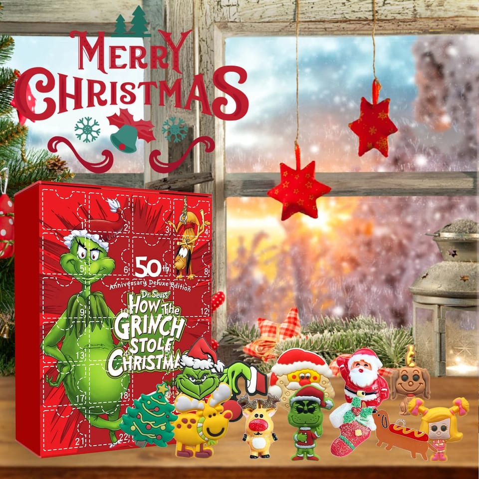 Dowmoo Green Sulley Grinch Blind Box Series 24 Box Christmas Cartoon Toy Green, product photo