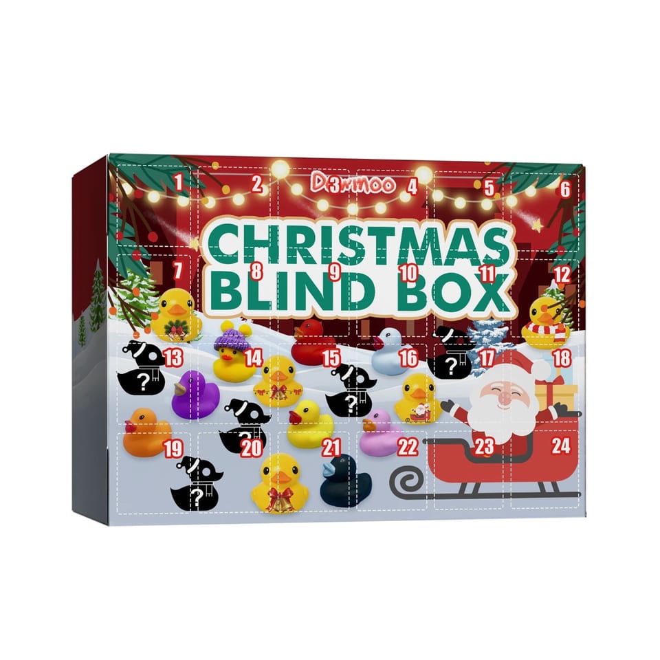 Dowmoo Custom-Size Christmas Rubber Duck Advent Calendar 24 Grid Creative, product photo