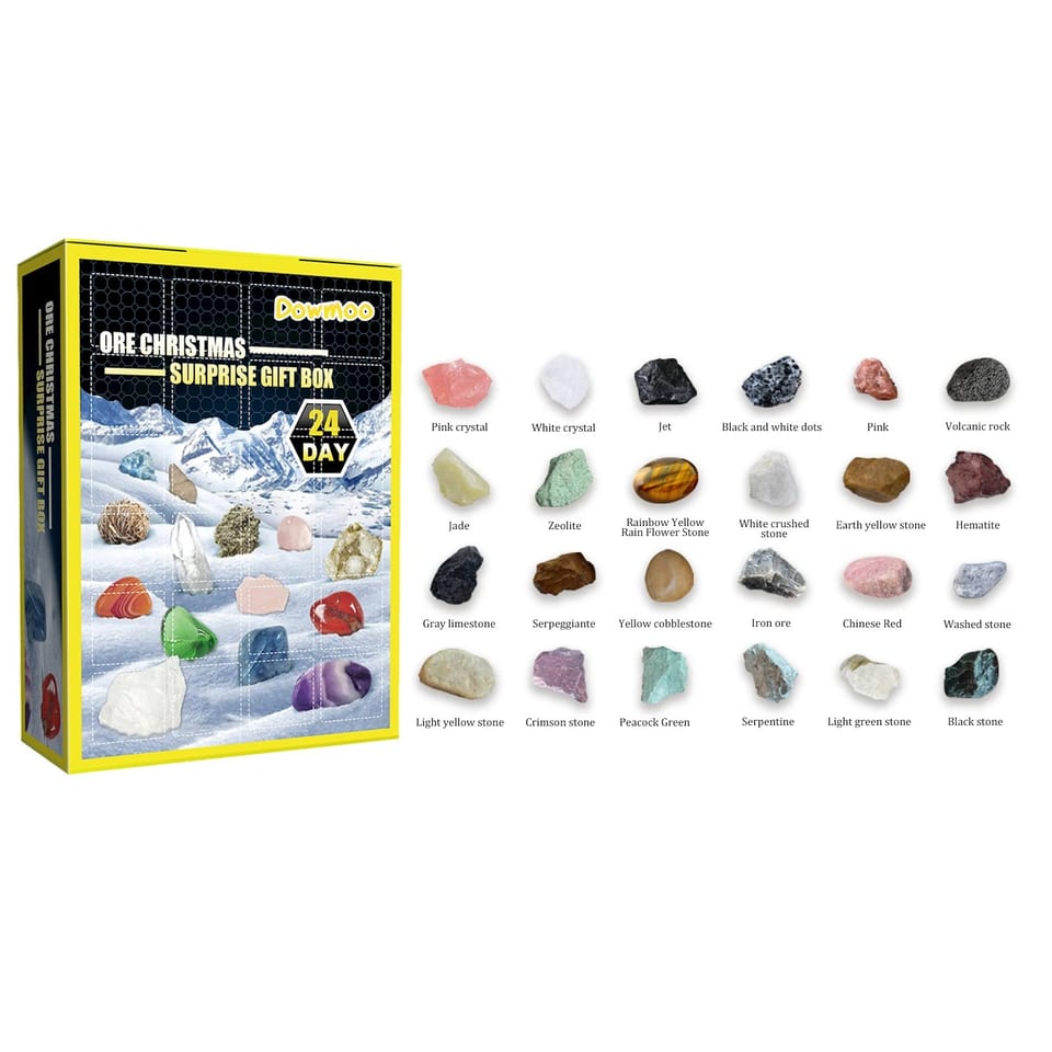 Dowmoo 24 Days Multi-Colored Ornament Gift Box Christmas Holiday Ore Blind Box, product photo