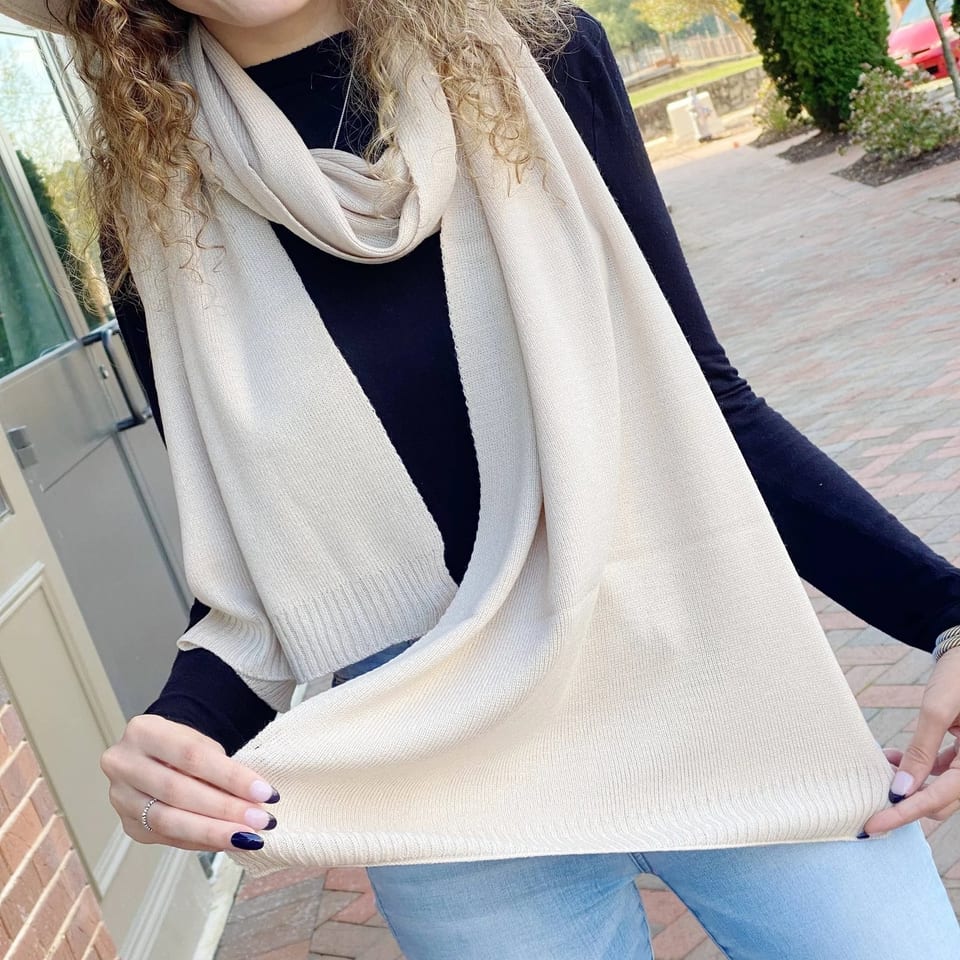 TD Janie Solid Knit Long Winter Scarf with Custom Logo Fashionable Plain Design, product photo