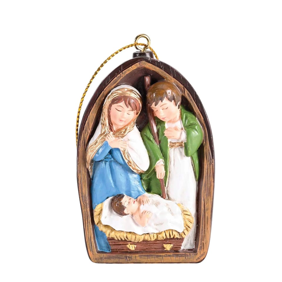 TD Gold String 2.5H Holy Family Ornament Christmas Ball & Tree Ornament, product photo
