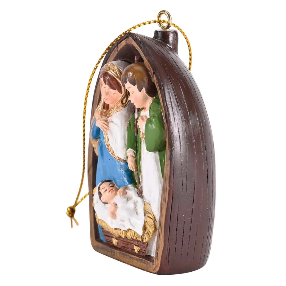 TD Gold String 2.5H Holy Family Ornament Christmas Ball & Tree Ornament, product photo