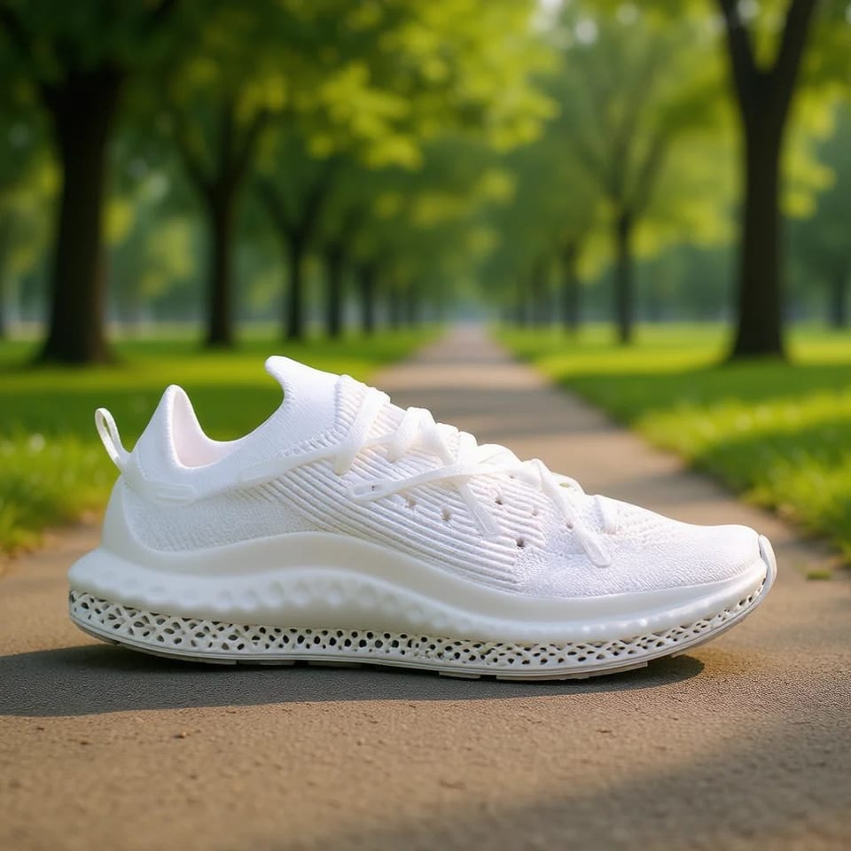 For 4D Fusio Men's Running Shoes White Mesh Upper Rubber Outsole TPU Midsole, product photo