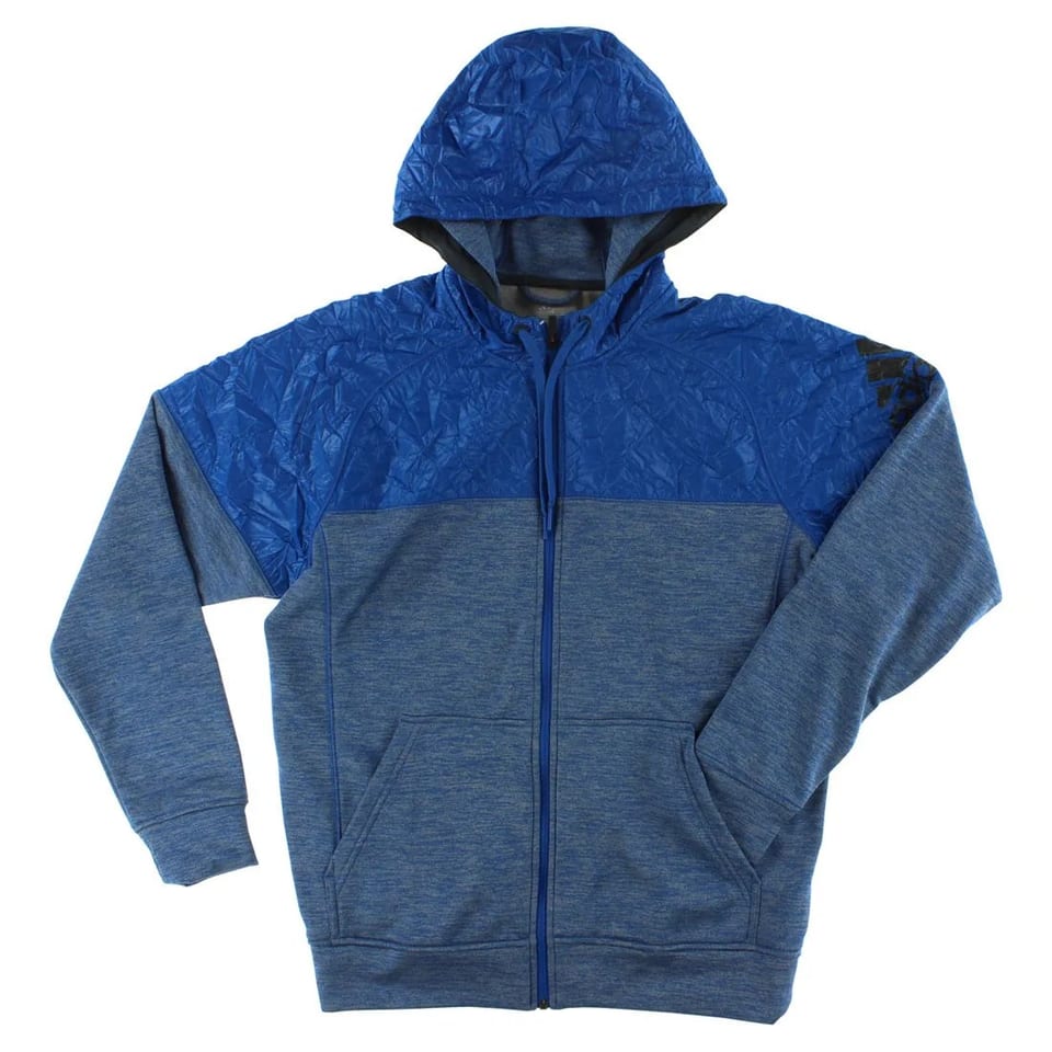 For Men's Active Hoodie Team Issue Full Zip Anti-Shrink Feature Color Blue, product photo