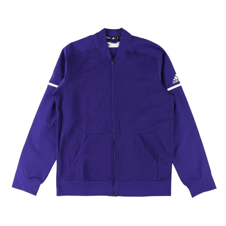 Adidas Men's Reversible Zip-up Jacket Purple White College Style Plain Dyed, product photo