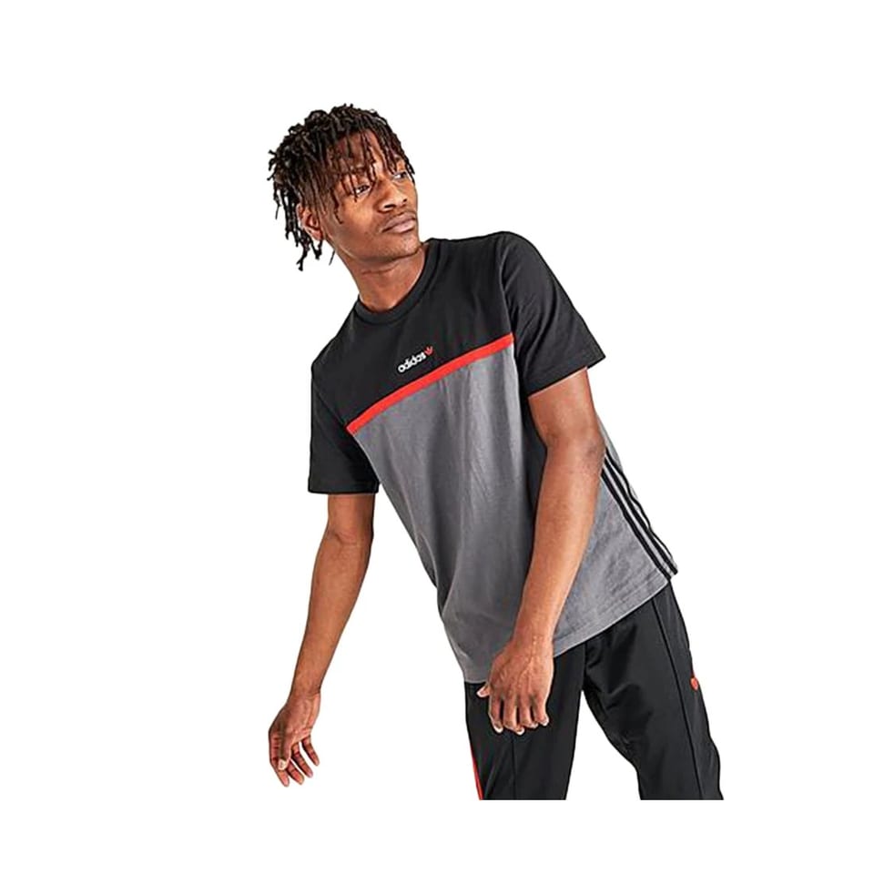 For Men's Active Classic Linear T-Shirts Black Red Size S Breathable Loose Fit, product photo