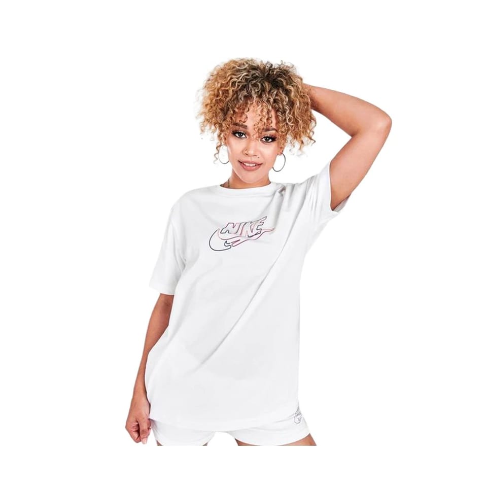 For Plus Fut Women's Active XXS Tee Breathable White/Multi Bow Collar Shirt, product photo