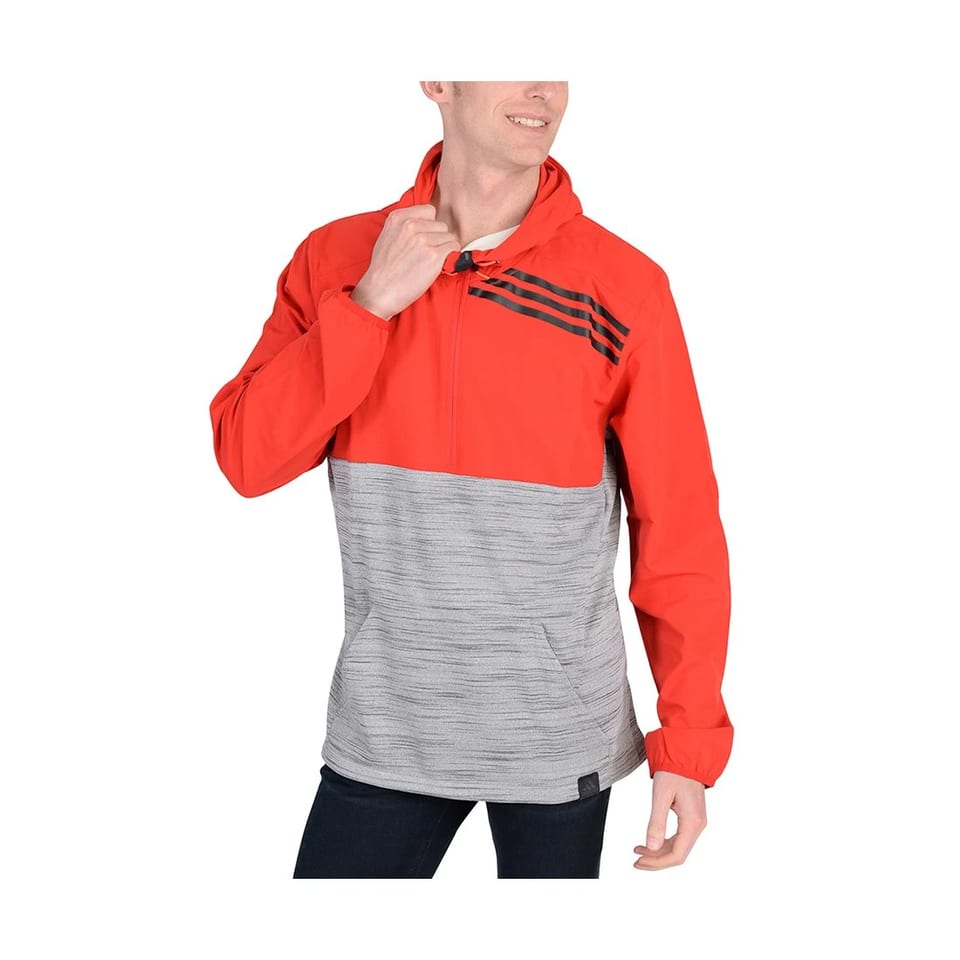 Adidas Men's Anorak Jacket Red XL Climalite Waterproof Soft Shell Hooded Zipper, product photo
