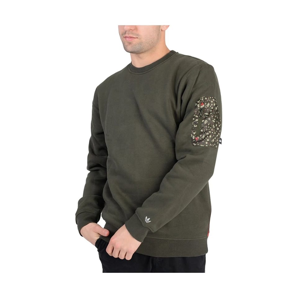 For Men's Adventure Crewneck Sweater Green Knitwear Autumn Anti-Wrinkle Full, product photo