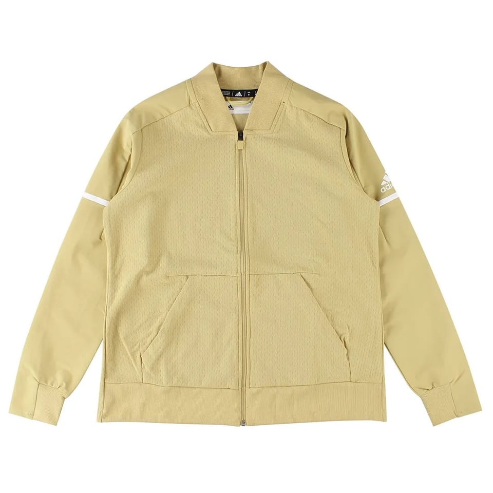 Adidas Men's Crewneck Zip-Up Jackets Reversible Streetwear Cream/White Plain, product photo