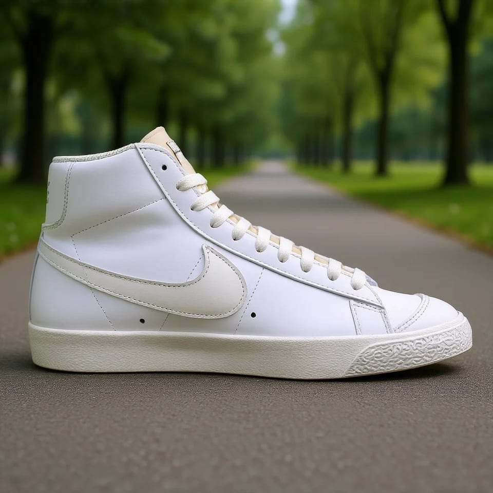 For Blazer Mid '77 Vntg Men's Fitness Walking Shoes White Genuine Leather, product photo