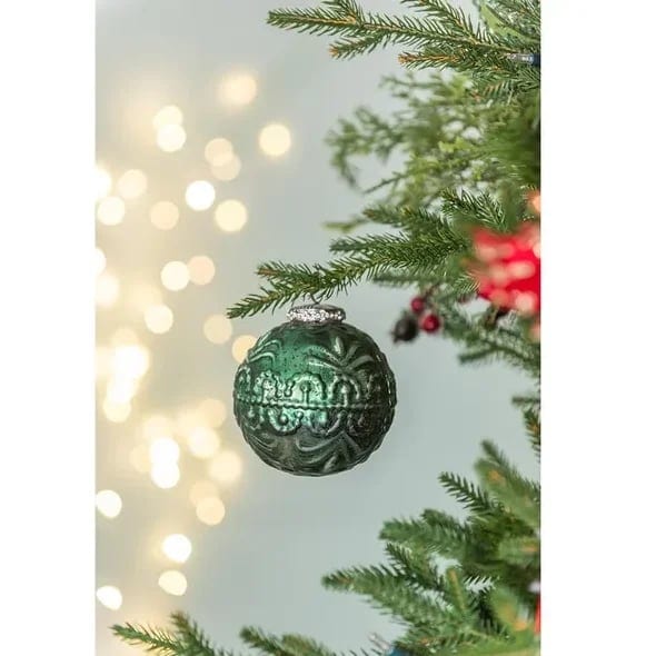 D3.9 Christmas Glass Decorative Hanging Ball Set of 6 for Crafts Holiday Party, product photo