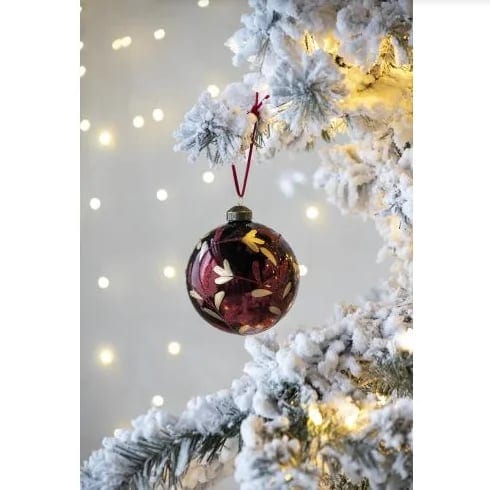 D3.9 Christmas Glass Decorative Hanging Ball Set of 6 for Crafts Holiday Party, product photo