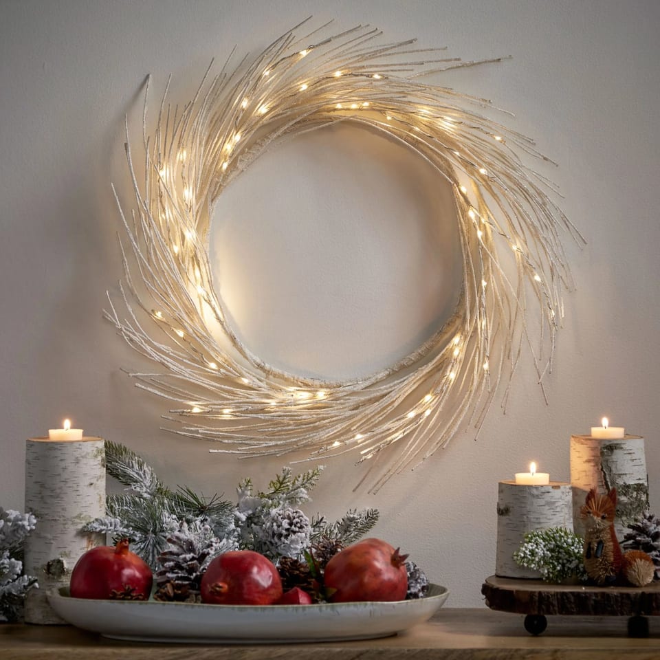 24-Inch PVC LED Light Wreath Handmade Paper Design by FCJ, product photo