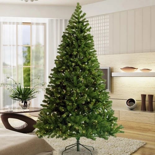 High Quality 6 Foot Pre-Installed Illuminated Christmas Tree Faux Hinged with, product photo