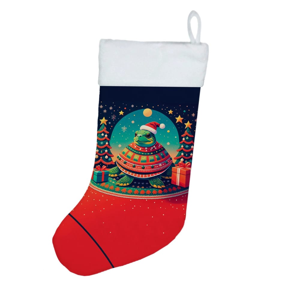 TD Luxury Christmas Stocking Embroidered Plush Socks with Print Merry Christmas, product photo