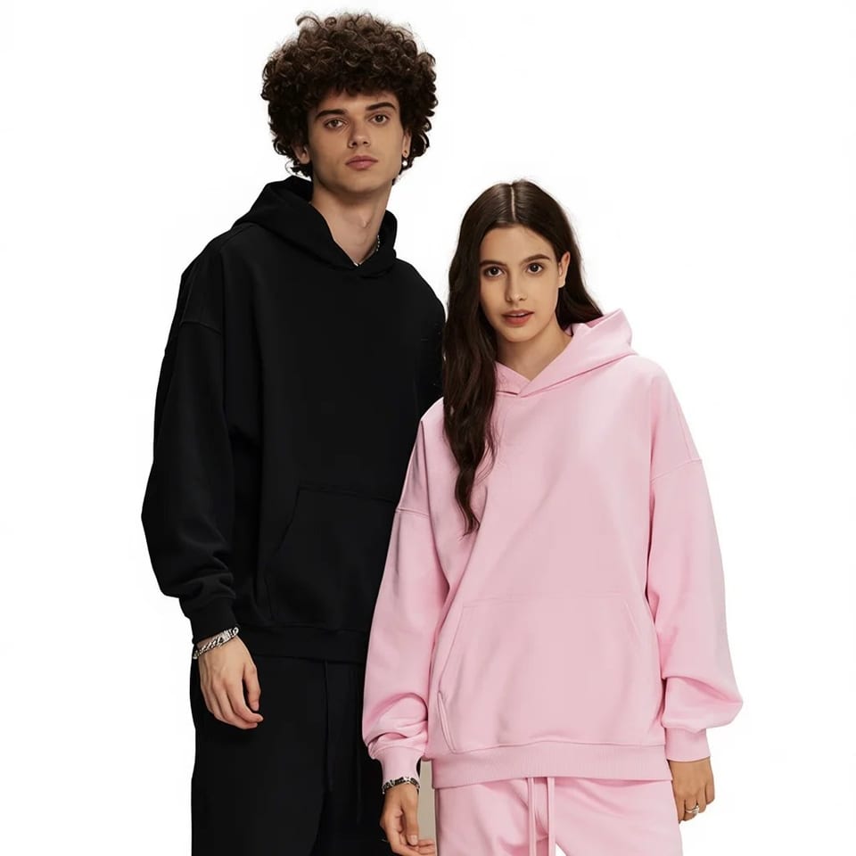 Loose Fit Cartoon Hooded Pullover Sweatshirt Men Women 430g Polyester Cotton, product photo