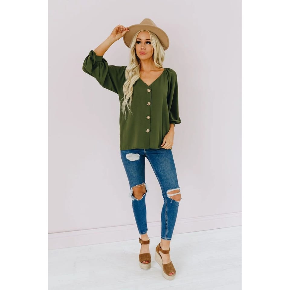Women's Cute As a Button Knit Top with Tie Detail TD Collection, product photo