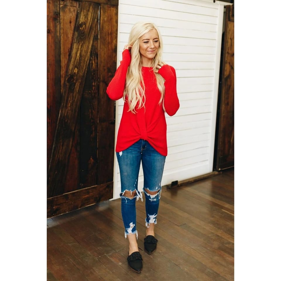 TD Jolee Ladies' Breathable Ribbed Knit Sweater Casual Print Front Logo Winter, product photo