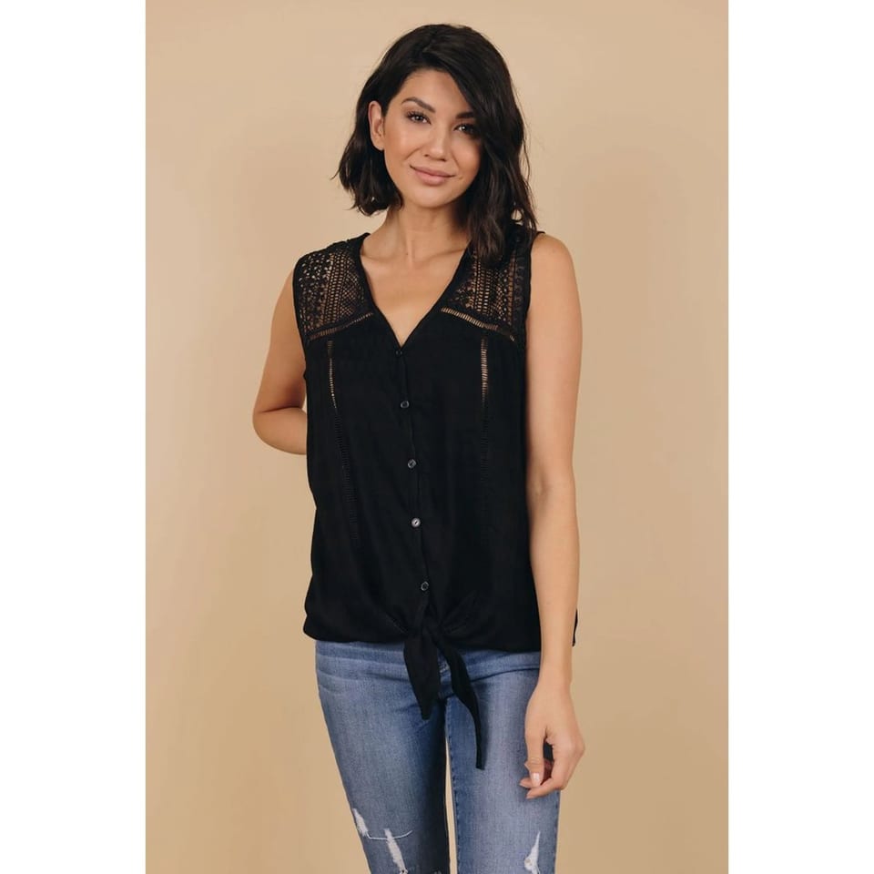 TD Women's Knit Tops Runnin' Outta Time Tie Front Design, product photo