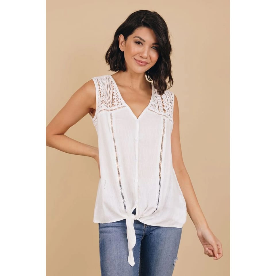TD Women's Knit Tops Runnin' Outta Time Tie Front Design, product photo