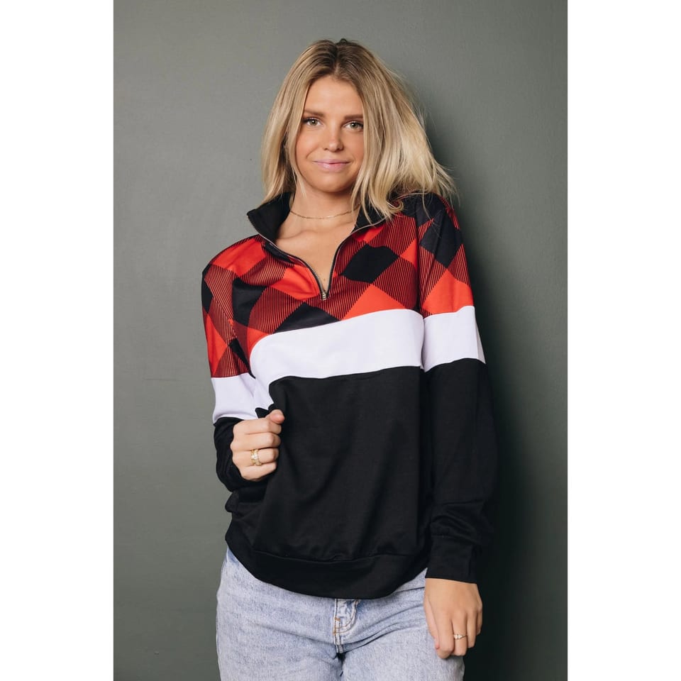 TD Jenny Plaid Long Sleeve Pullover Breathable Warm Autumn Casual Cardigan, product photo