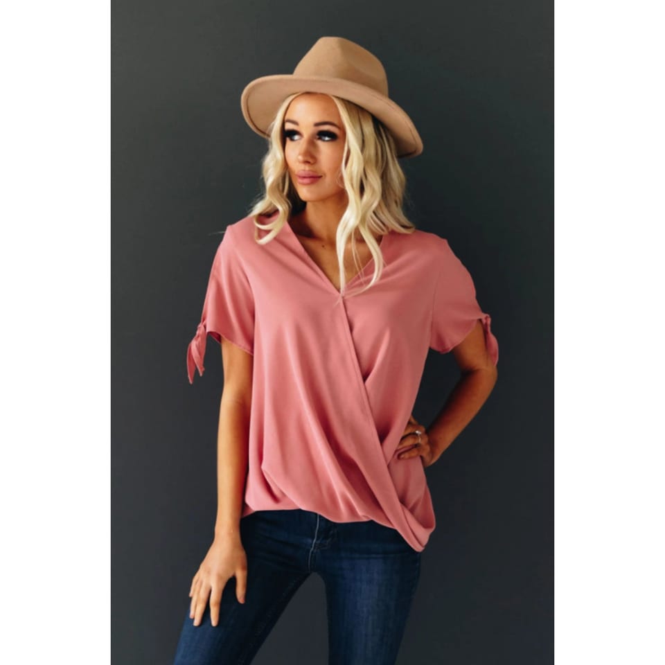 TD Martha Women's Knit Wrap Tie Top, product photo