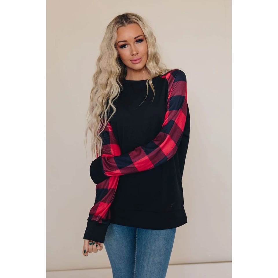 TD Cristina Women's Plaid Knit Top, product photo