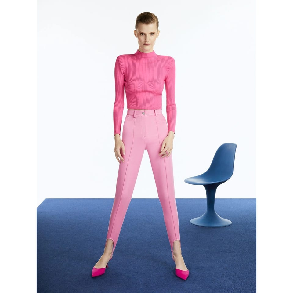 Women's TD Shoulder Pad Knit Crop Top, product photo