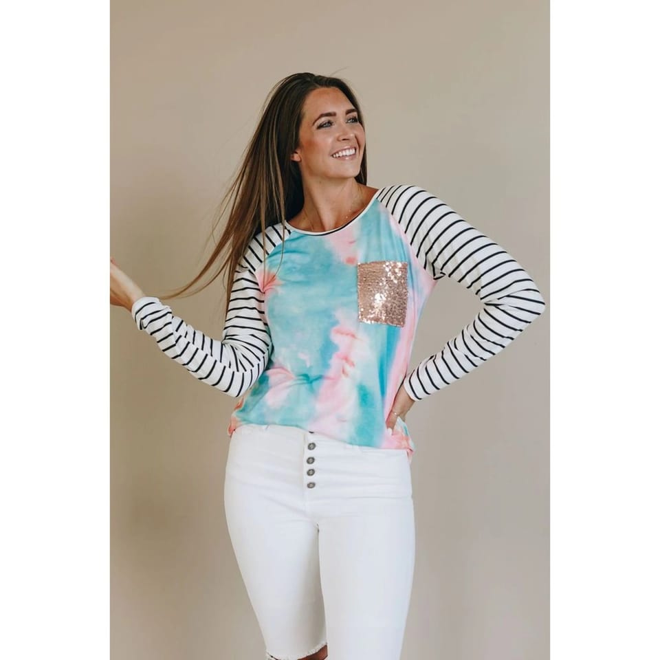 TD Women's Long Sleeve Knit Top with Durable Pattern Long-Lasting Fashion, product photo