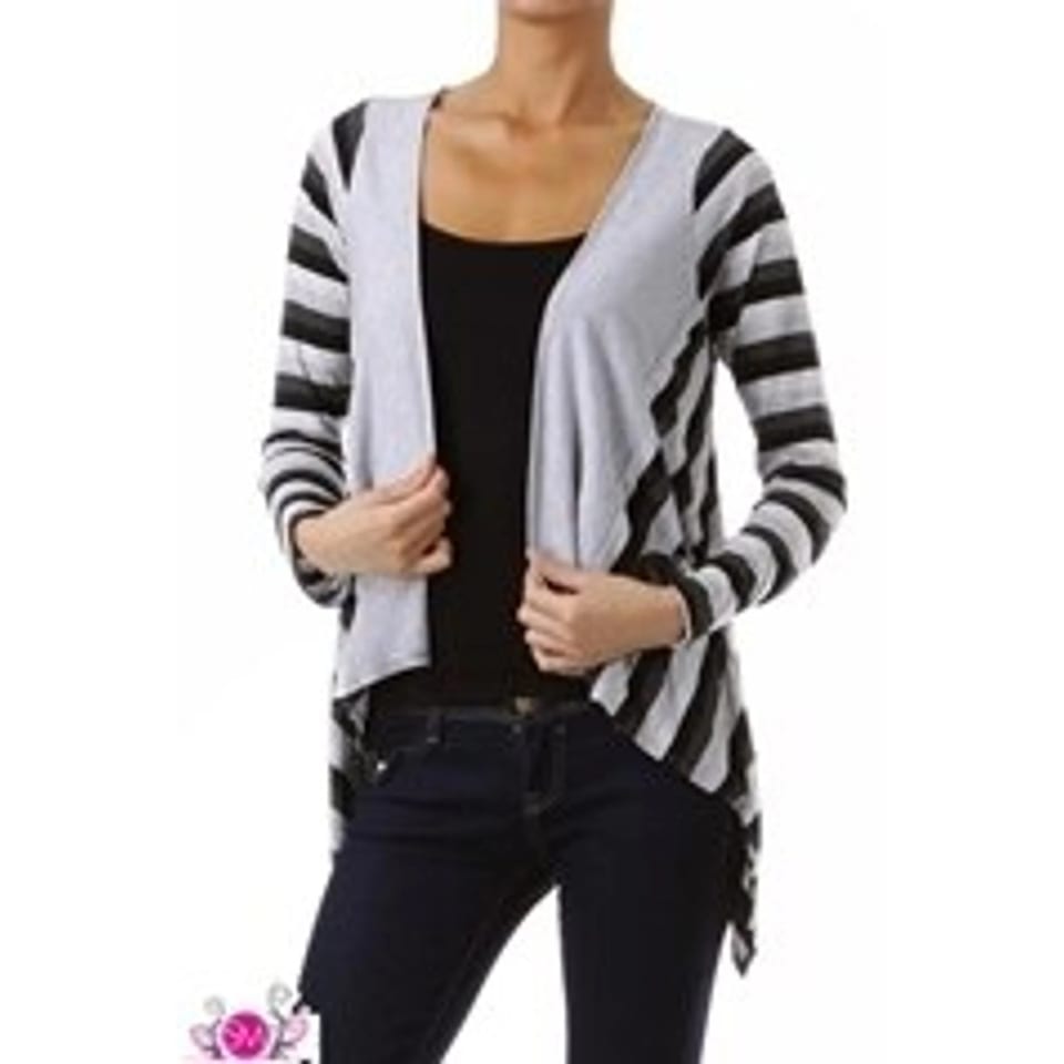 Women's TD Striped Solid Contrast Cardigan, product photo