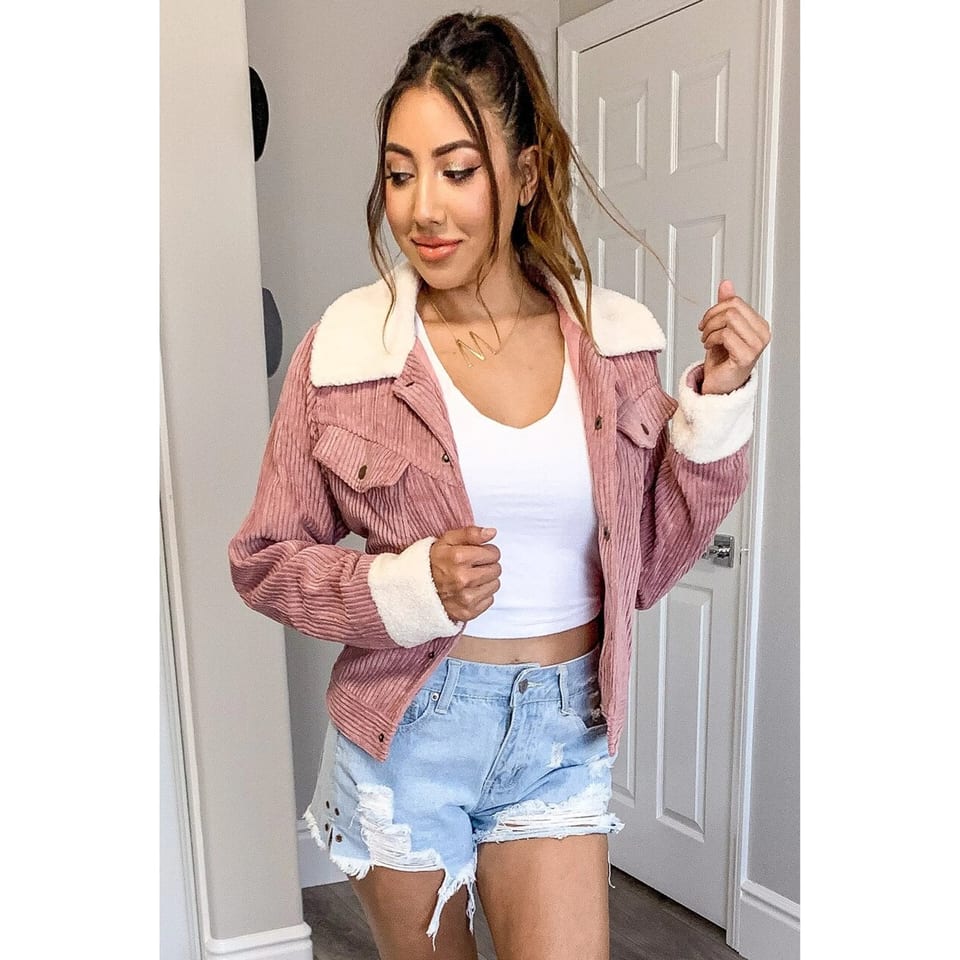 TD Women's Miles Away Corduroy Pink Jacket, product photo