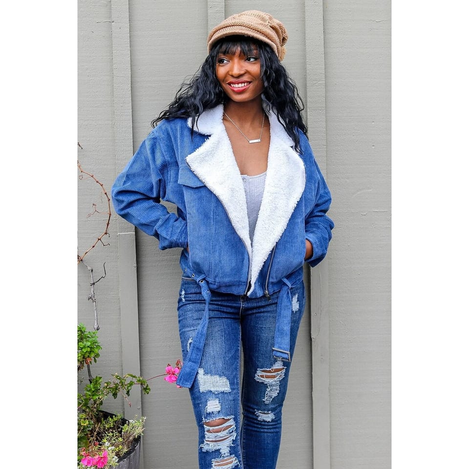 TD Women's Keep It Cozy Corduroy Jacket in Blue, product photo